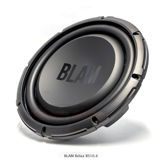 BLAM Relax RS10.4 1-cewkowy głośnik niskotonowy o średnicy 25cm/10cali do subwoofera samochodowego - 150/300W, Impedancja 1 x 4 Ohm. EXTRA SLIM AIR FR